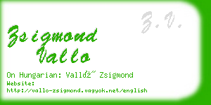 zsigmond vallo business card